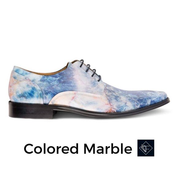 Thatcher Finch Men\'s Blue Colored Marbled Luxury Dress Shoes Size‎ 12 main image 4